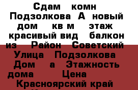 Сдам 1-комн. Подзолкова 5А, новый дом, 40кв.м, 15этаж (красивый вид), балкон из  › Район ­ Советский › Улица ­ Подзолкова › Дом ­ 5а › Этажность дома ­ 17 › Цена ­ 12 000 - Красноярский край, Красноярск г. Недвижимость » Квартиры аренда   . Красноярский край,Красноярск г.